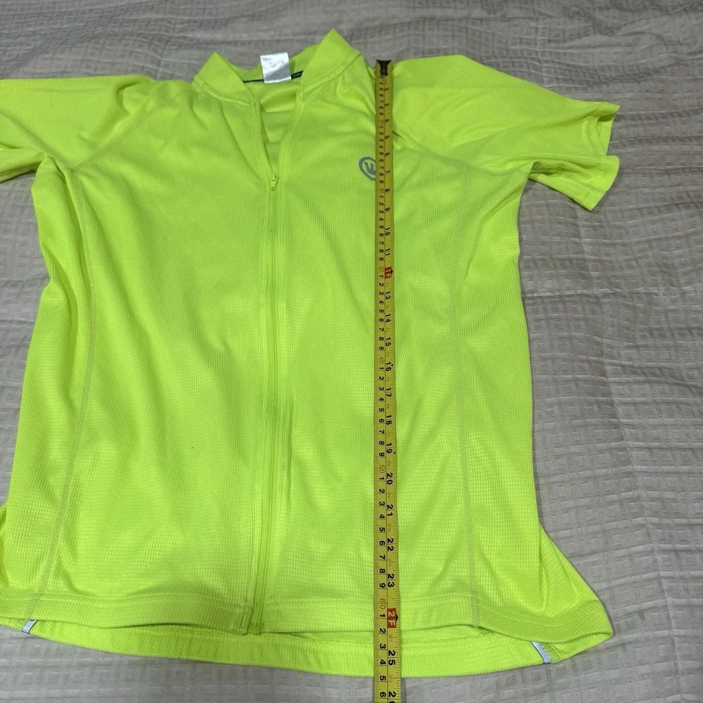 Canari Cycling Jersey Full Zip High Visability Neon Yellow Men's Large